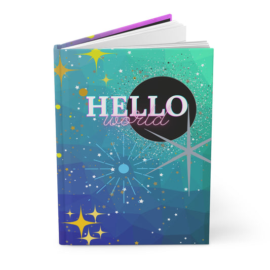 hello space world - hardcover journal