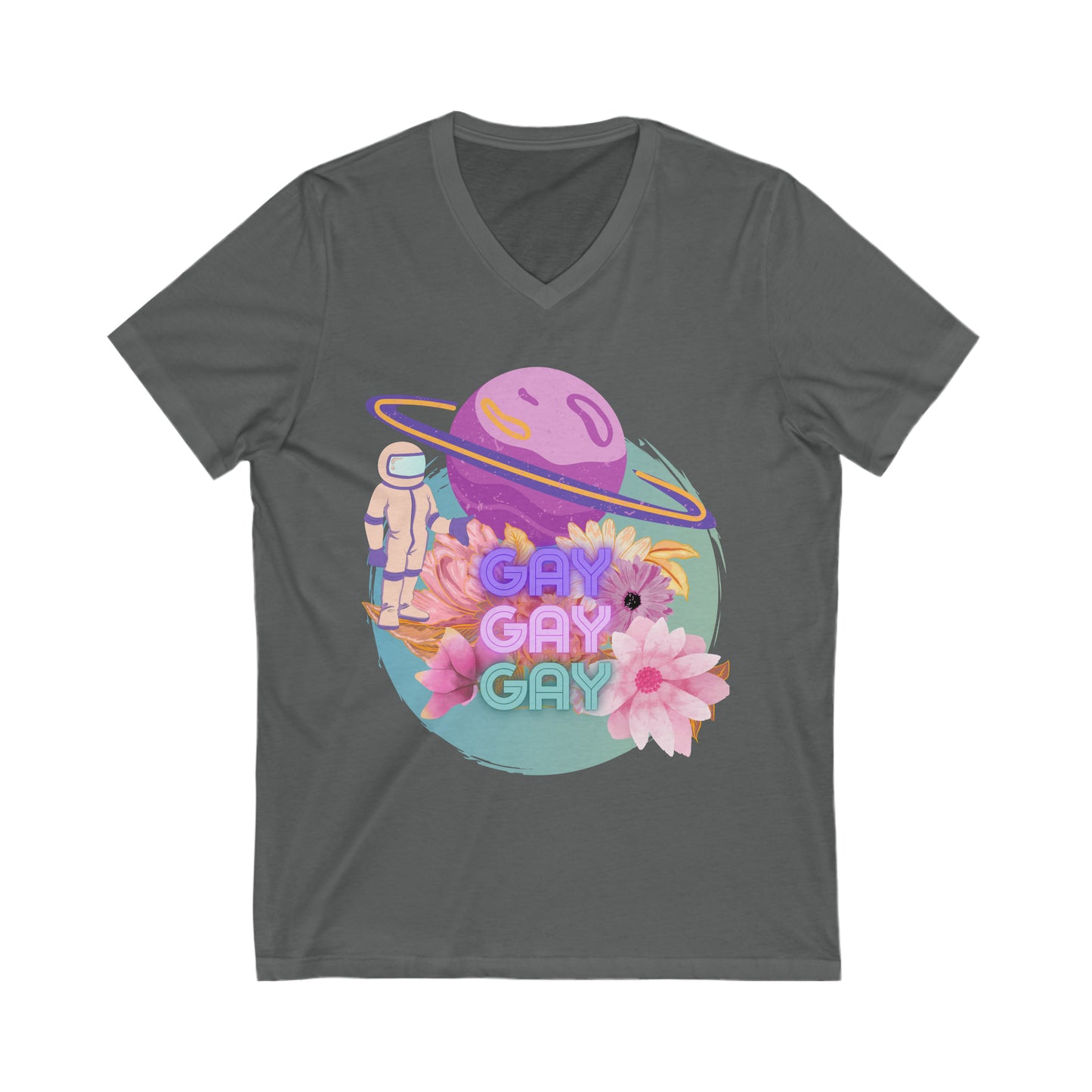 gay gay gay in space - premium v-neck tee