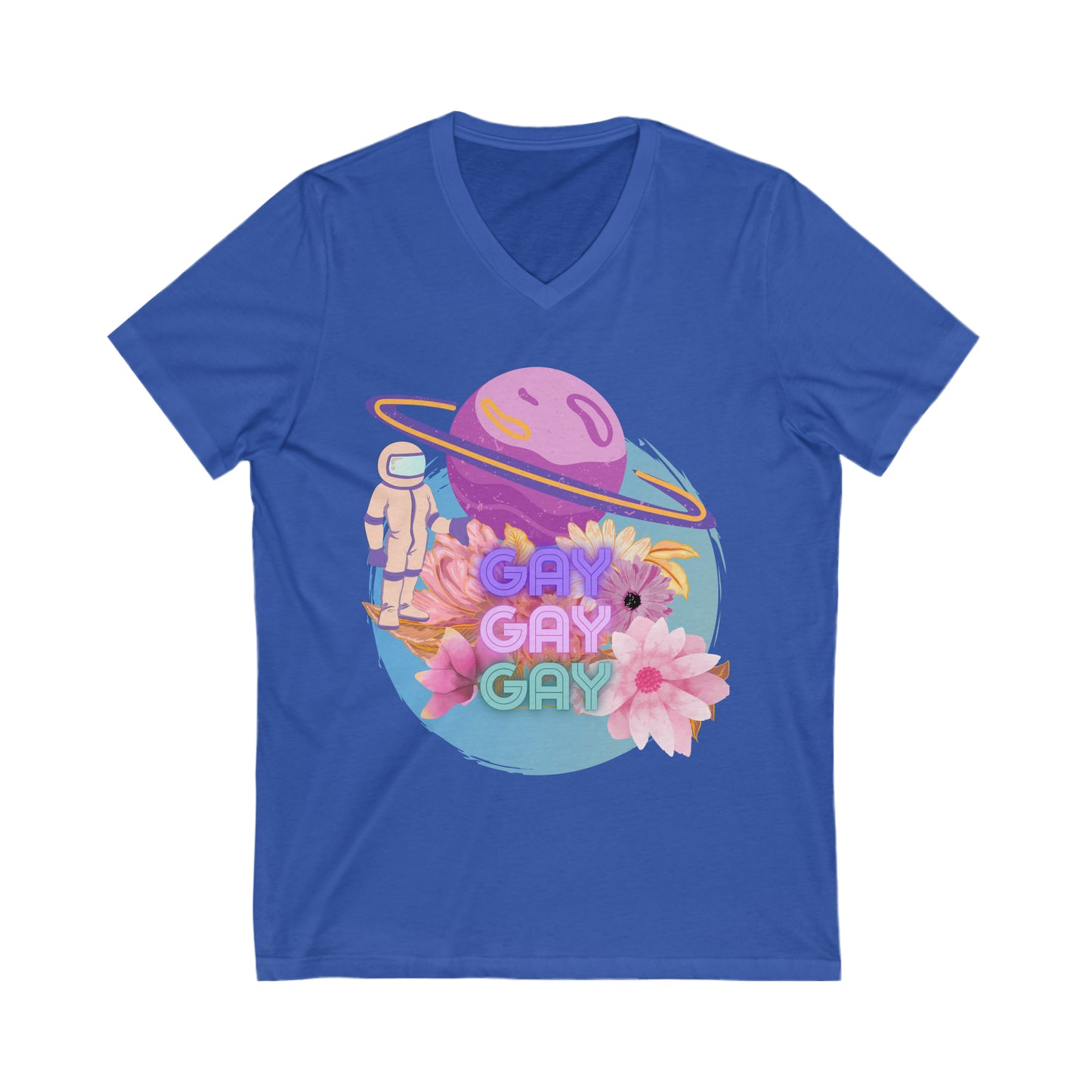 gay gay gay in space - premium v-neck tee