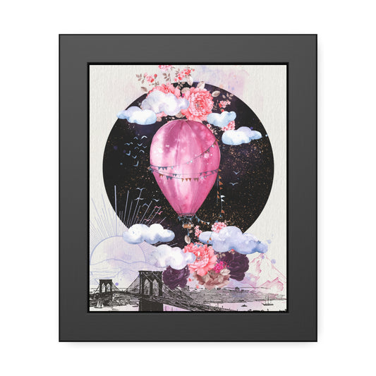 hunter's hot air balloon - framed art print