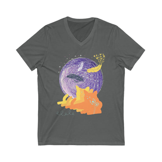 cat whimsey - premium v-neck tee