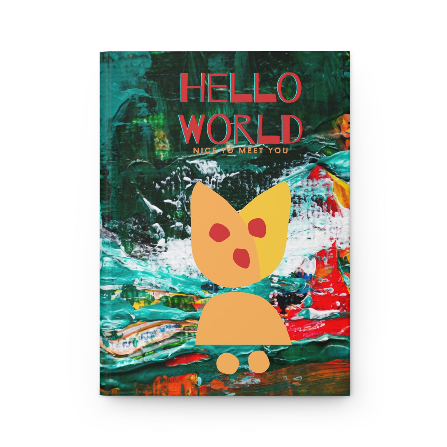 hello world cat - hardcover journal matte