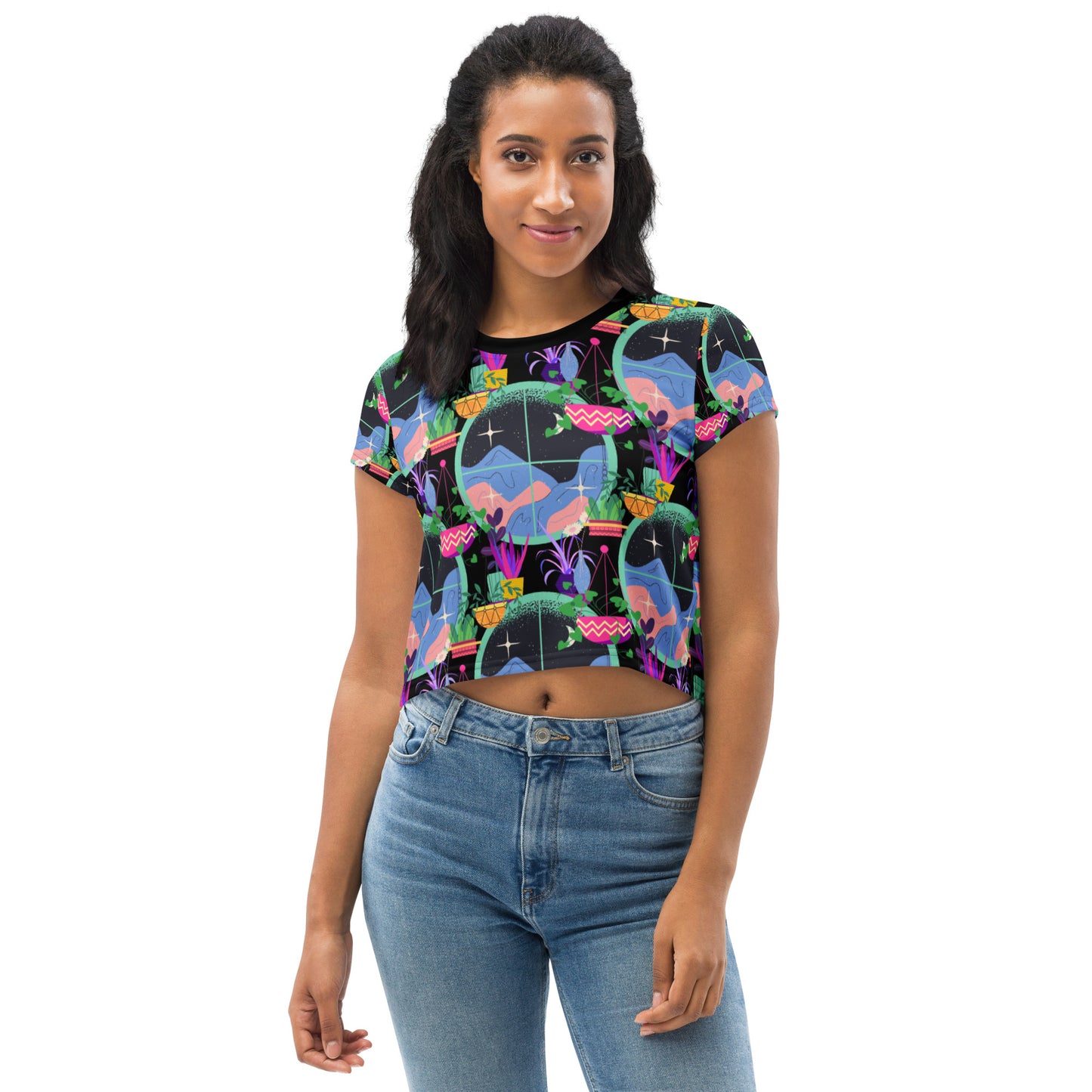 vivid mountain vista - premium crop top