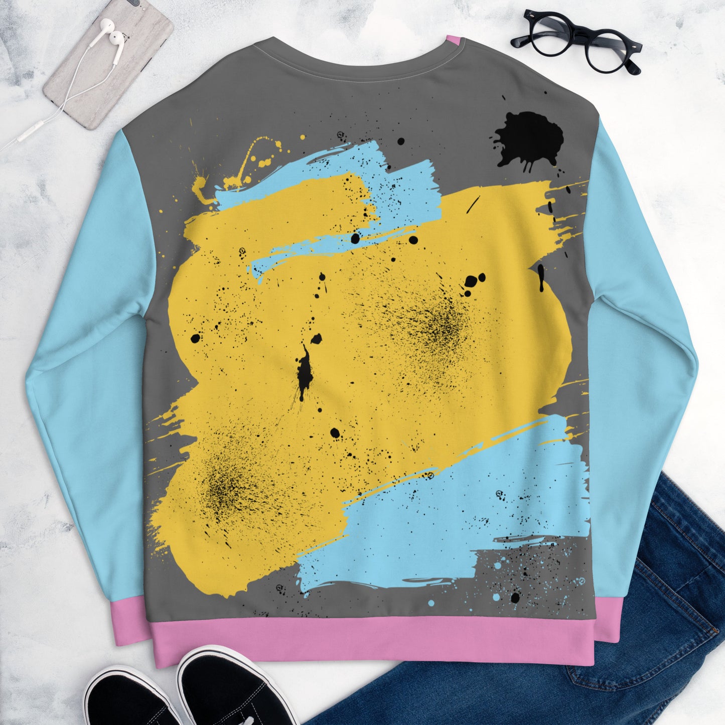 modern throwback rose - all over print sweatshirt