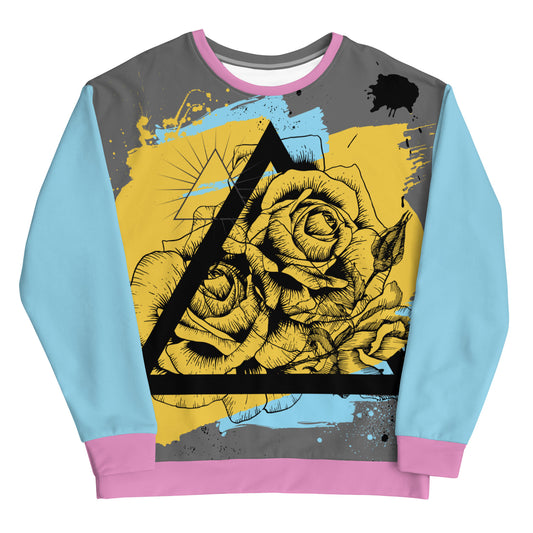 modern throwback rose - all over print sweatshirt