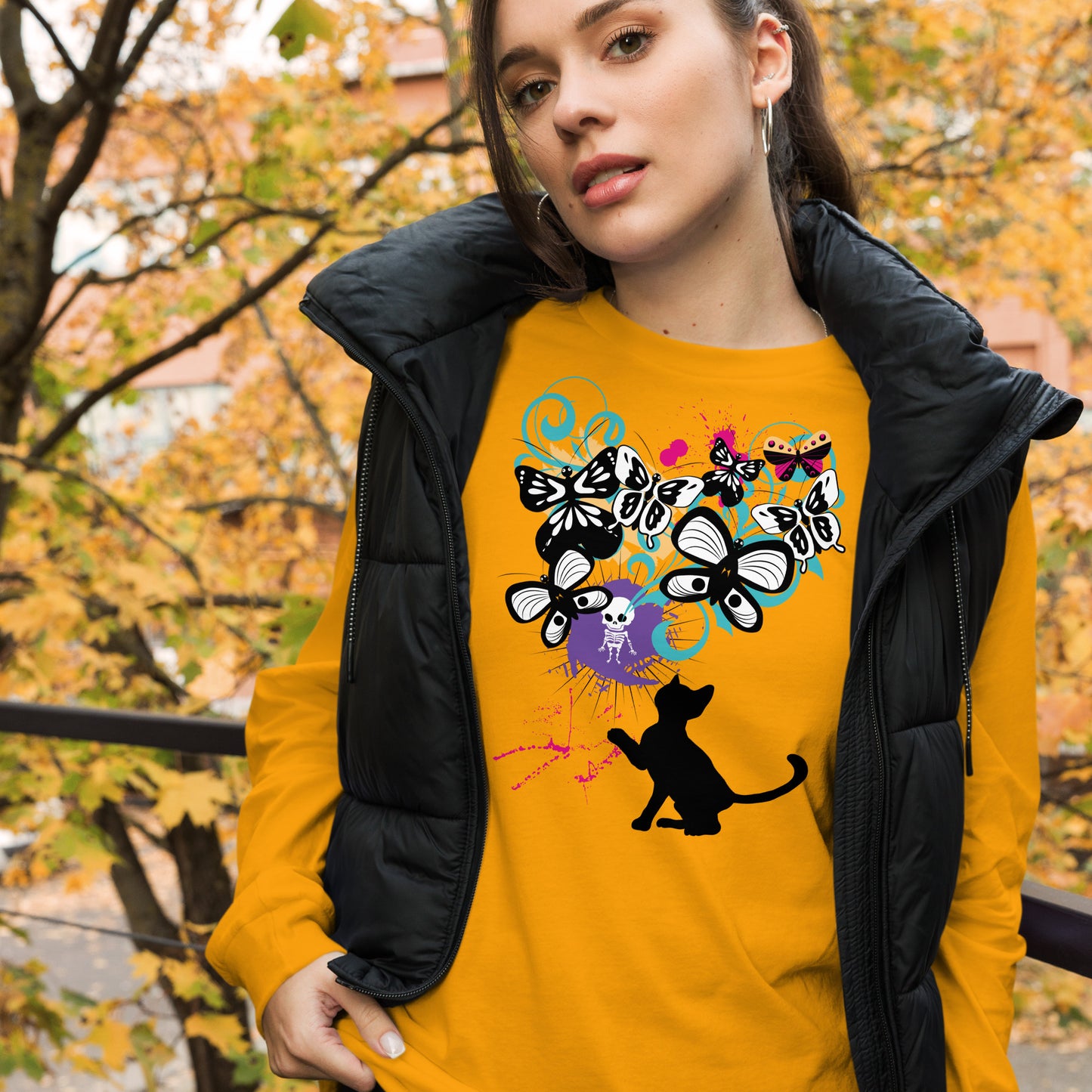 Psychedelic Kitty - Long Sleeve Tee