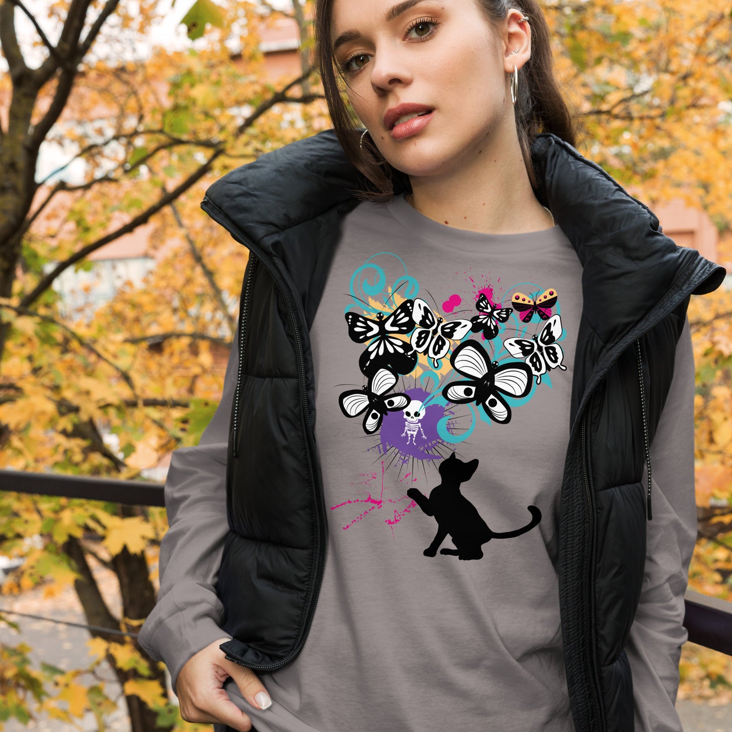 Psychedelic Kitty - Long Sleeve Tee