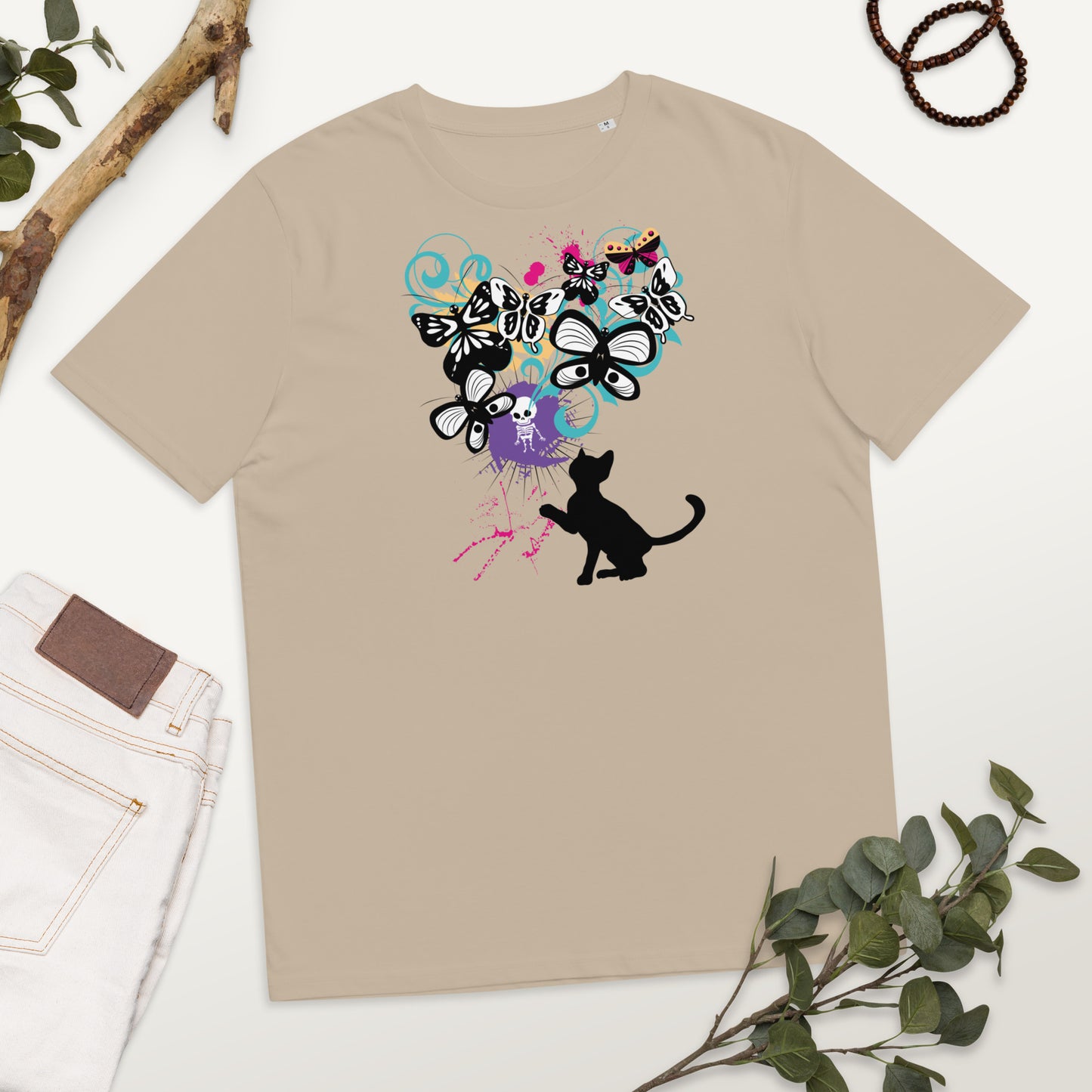 psychedelic kitty - organic cotton t-shirt