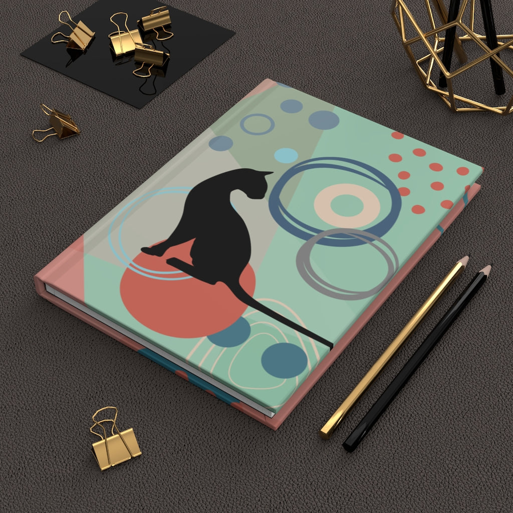 Retro Cat Hardcover Journal Matte