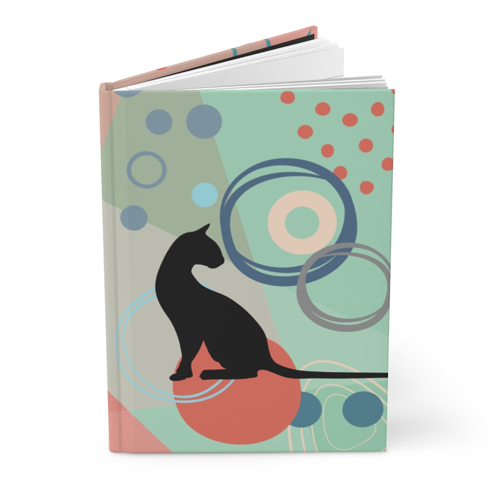 Retro Cat Hardcover Journal Matte