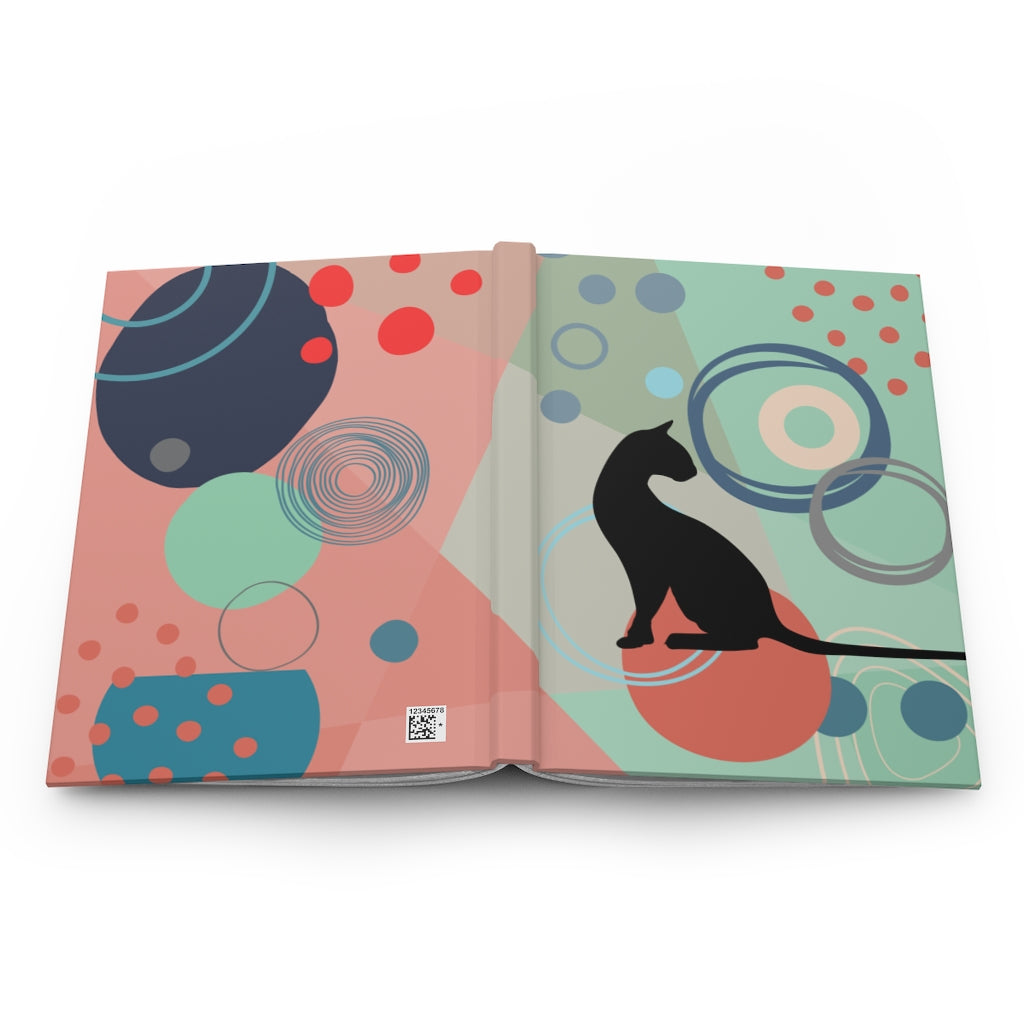 Retro Cat Hardcover Journal Matte